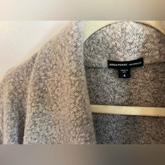 James Perse oatmeal boucle long cardigan sweater size 4 - Picture 2 of 5